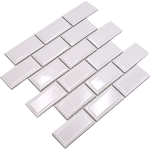 Metro Subway azulejos BLANCO faceta mosaico azulejo de cerámica backsplash pared de la cocina MOS26M-0101
