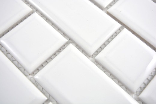 Metro Subway azulejos BLANCO faceta mosaico azulejo de cerámica backsplash pared de la cocina MOS26WM-0101