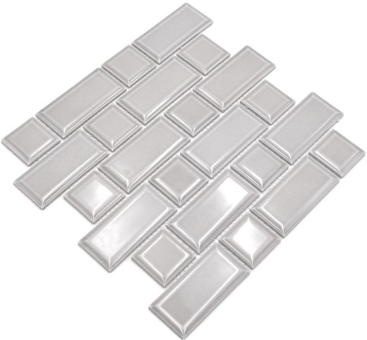 Metro Subway Azulejo Gris Mud Facet Mosaico Azulejo de cerámica Backsplash Cocina Pared MOS26WM-0202