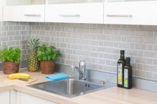 Metro Subway Azulejo Gris Mud Facet Mosaico Azulejo de cerámica Backsplash Cocina Pared MOS26WM-0202