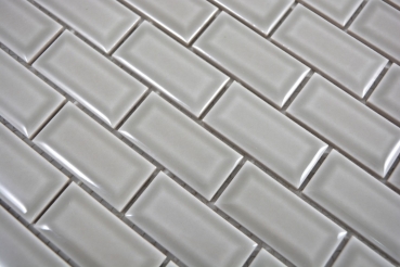 Muestra de mano Mini Metro Subway mosaico azulejo cerámica azulejo backsplash piedra gris MOS26-0204_m