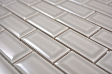 Muestra de mano Mini Metro Subway mosaico azulejo cerámica azulejo backsplash piedra gris MOS26-0204_m