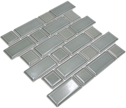Metro Subway Azulejo Facet Petróleo Gris Mosaico Azulejo de cerámica Backsplash Cocina Pared MOS26WM-0218