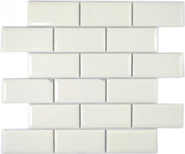 Metro Subway Tile Marfil Facet Mosaico Azulejo de cerámica Backsplash Cocina MOS26-1902