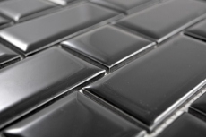 Muestra de mano Metro Subway mosaico azulejo cerámica negro azulejo backsplash cocina MOS26WM-0301_m