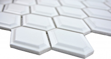 Mosaico de azulejos de cerámica diamante metro blanco mate azulejo backsplash cocina MOS13MD-0111_f | 10 esteras de mosaico