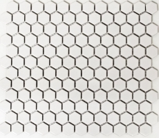 Hexagonal hexágono mosaico azulejo de cerámica mini blanco mate pared ducha backsplash pared azulejo baño azulejo cocina - MOS11A-0111