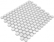 Hexagonal hexágono mosaico azulejo de cerámica mini blanco mate pared ducha backsplash pared azulejo baño azulejo cocina - MOS11A-0111