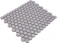 Hexagonal hexágono mosaico azulejo de cerámica mini blanco mate pared ducha backsplash pared azulejo baño azulejo cocina - MOS11A-0111