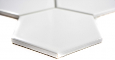 Muestra de mano mosaico azulejo cerámica hexágono blanco brillante cocina azulejo WC baño azulejo MOS11F-0101_m