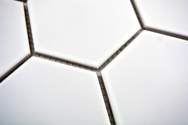 Muestra de mano azulejo mosaico cerámica hexágono blanco mate azulejo de cocina WC azulejo de baño MOS11F-0111_m