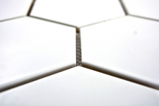 Muestra de mano azulejo mosaico cerámica hexágono blanco mate azulejo de cocina WC azulejo de baño MOS11F-0111_m