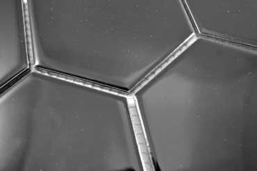 Azulejos de mosaico de cerámica hexágono negro brillante azulejo de la cocina WC azulejo del baño MOS11F-0301_f | 10 esteras de mosaico