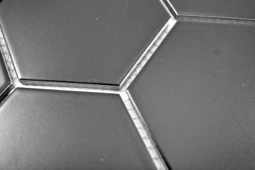 Muestra de mano azulejo mosaico cerámica hexágono negro mate azulejo de cocina WC azulejo de baño MOS11F-0311_m