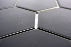 Muestra de mano azulejo mosaico cerámica hexágono negro mate azulejo de cocina WC azulejo de baño MOS11F-0311_m