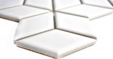 Azulejos de mosaico de cerámica blanco 3D cubo blanco brillante azulejos de la pared azulejo del baño MOS13OV-0101_f | 10 esteras de mosaico