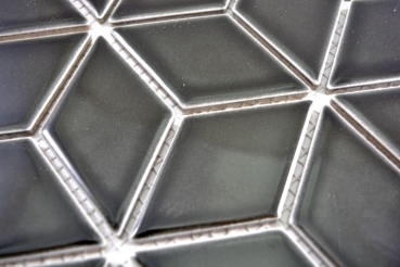 Muestra de mano mosaico azulejo cerámica negro 3D cubo negro brillante azulejo backsplash MOS13OV-0301_m
