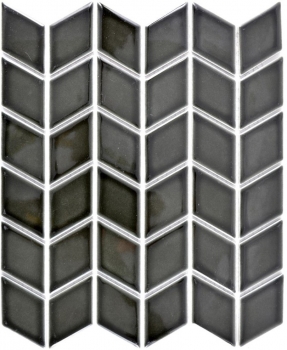 Muestra de mano mosaico azulejo cerámica blanco diamante negro brillante onda cocina splashback MOS13DS-0302_m