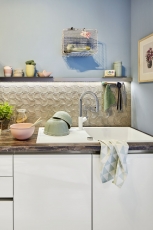 Fan azulejo de mosaico de cerámica peces gota escala pastel piedra gris baño azulejo pared azulejo cocina - MOS13-FS02
