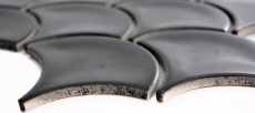 Muestra de mano mosaico azulejo cerámica ventilador negro brillante azulejo WC baño azulejo MOS13-FS03_m