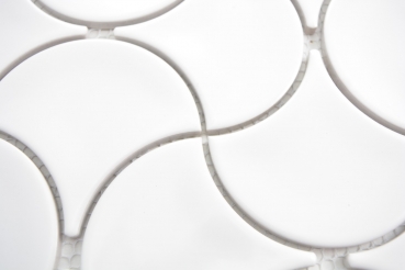 Muestra de mano mosaico azulejo cerámica ventilador blanco brillante onda pared azulejo baño MOS13-FSW01_m