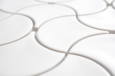 Muestra de mano mosaico azulejo cerámica ventilador blanco brillante onda pared azulejo baño MOS13-FSW01_m