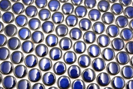 Botón de mosaico LOOP mosaico redondo azul oscuro cobalto pared cocina ducha BAÑO MOS10-0405