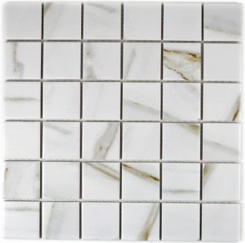 Mosaico de azulejos Calacatta blanco beige cerámica porcelana gres azulejos backsplash MOS14-0112_f | 10 esteras de mosaico