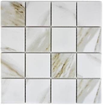 Muestra de mano mosaico azulejo Calacatta blanco beige cerámica baño azulejo backsplash MOS16-0112_m