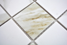 Muestra de mano mosaico azulejo Calacatta blanco beige cerámica baño azulejo backsplash MOS16-0112_m