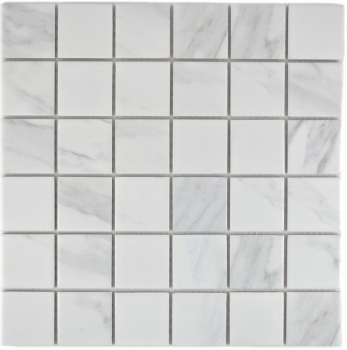 Azulejo de mosaico de cerámica Carrara look blanco gris baño azulejo backsplash cocina MOS14-0102
