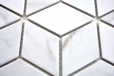 Cubo mosaico azulejo cerámica blanco antracita Carrara mirada pared azulejo baño azulejo cocina azulejo WC - MOS13-0102