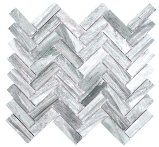 Espiga mosaico azulejo efecto piedra cerámica gris ducha salpicaduras azulejo backsplash MOS24-SO32