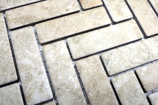 Espiga mosaico de azulejos de cerámica efecto piedra beige azulejos backsplash cocina MOS24-SO76