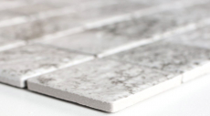 Muestra de mano mosaico azulejo aspecto piedra natural gris beige estructura azulejo backsplash MOS16-HWA4LG_m