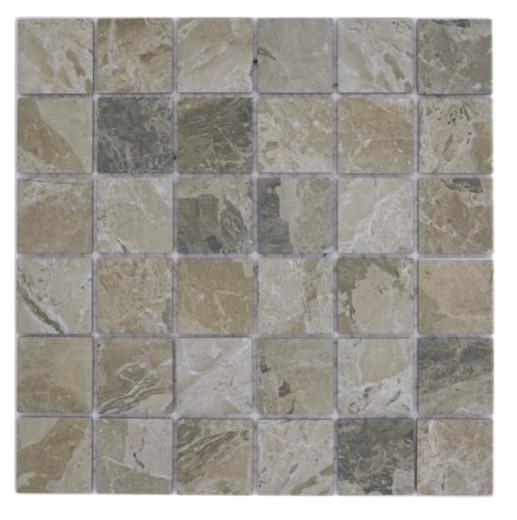 Azulejo de mosaico de cerámica de piedra natural mirada beige arena marrón estructura azulejo backsplash MOS16-AISO89