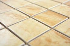 Muestra de mano mosaico azulejo piedra natural mirada estructura travertino beige amarillo pared azulejo MOS16-1202_m