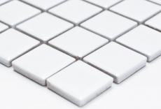 Muestra de mano mosaico azulejo cerámica BLANCO GLOSSY pared azulejo backsplash cocina ducha MOS18-0102_m