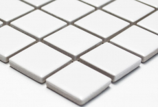 Muestra de mano mosaico azulejo cerámica BLANCO MATT pared azulejo backsplash cocina baño ducha MOS18-0111_m