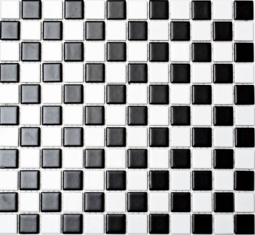 Muestra de mano mosaico azulejo de cerámica tablero de ajedrez negro blanco mate backsplash MOS18-0305_m