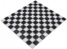 Mosaico de cerámica tablero de ajedrez negro blanco mate mosaico azulejo backsplash MOS18-0305