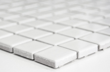 Muestra de mano cerámica mosaico ducha splashback BLANCO GLOSSY baño azulejo cocina splashback MOS18D-0101_m