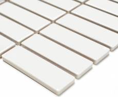 Mosaico de azulejos de cerámica varillas blanco brillante azulejo backsplash cocina MOS24-0102_f