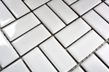 Muestra de mano mosaico azulejo cerámica molino de viento blanco brillante cocina azulejo pared azulejo MOS24-CWM7WG_m