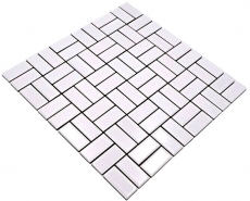 Molino de viento azulejo de mosaico de cerámica blanco brillante cocina azulejo pared azulejo backsplash baño - MOS24-CWM7WG
