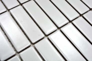 Mosaico de azulejos de cerámica barras de blanco mate bañera revestimiento MOS24-0111_f