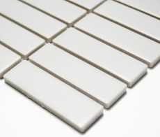 Mosaico de azulejos de cerámica barras de blanco mate bañera revestimiento MOS24-0111_f
