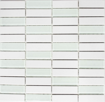 Muestra de mano mosaico azulejo cerámica varillas blanco mate cristal bañera revestimiento MOS24-ST325_m