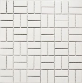 Muestra de mano mosaico azulejo cerámica molino de viento blanco mate bañera revestimiento MOS24-CWM07WM_m