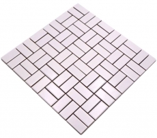Windmühle azulejo mosaico cerámica blanco mate bañera revestimiento pared azulejo baño - MOS24-CWM07WM